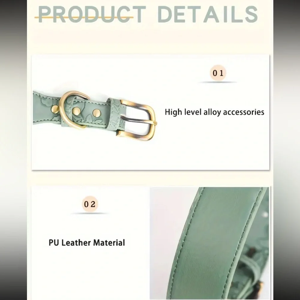 Elegant Teal Green Dog Collar